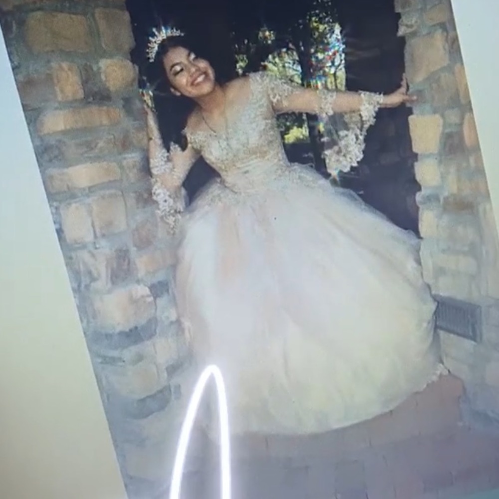 champagne quinceañera dress , size 6!
